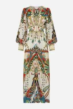 Camilla Valley of the Queens Shaped Waistband Dress with Gathered Sleeves Size M / AU 12 for rent on The Volte - image 7