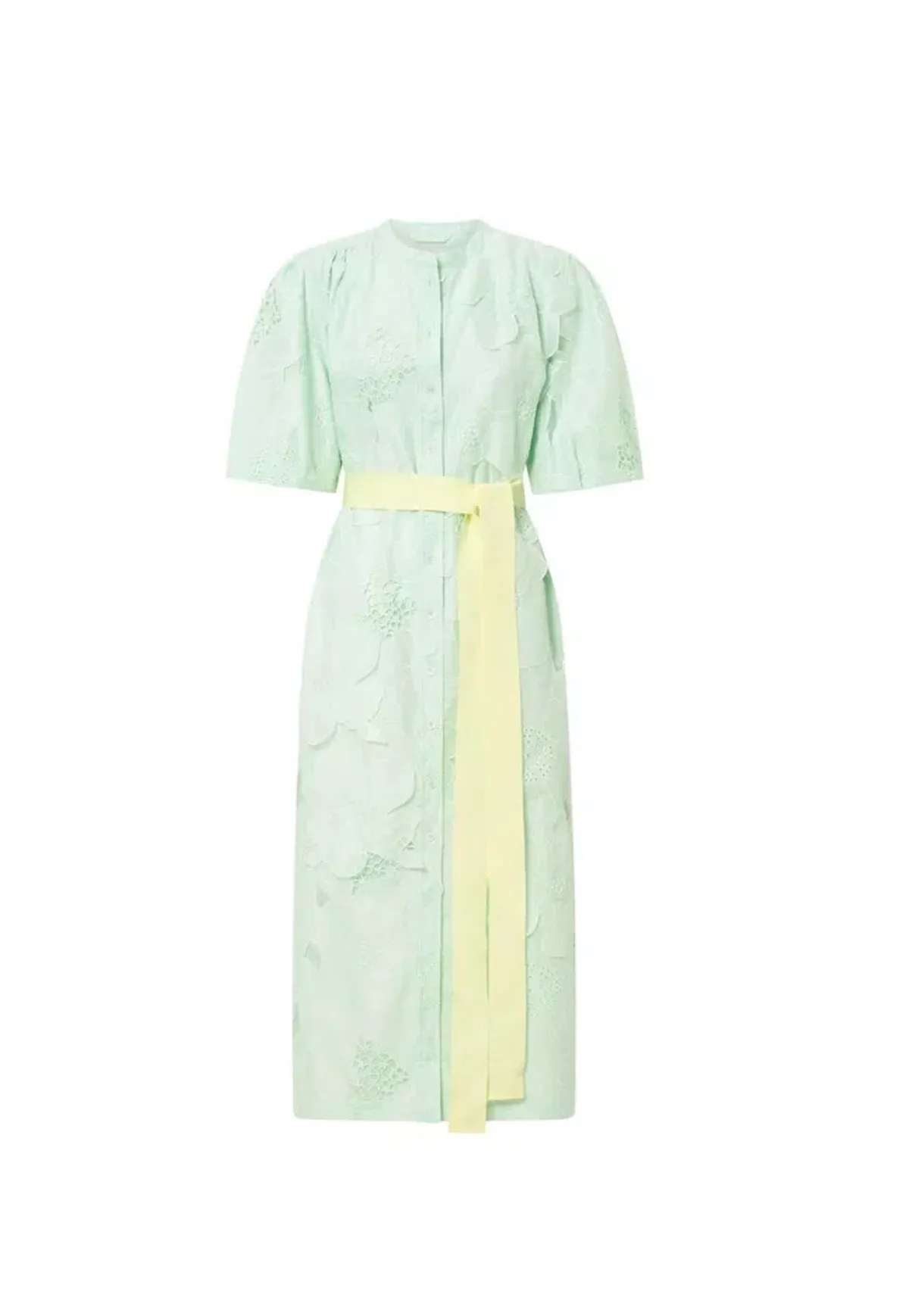 Oroton Lace Column Relaxed Midi Dress Sea Spray Green Size 10 fits 12 too - Image 6