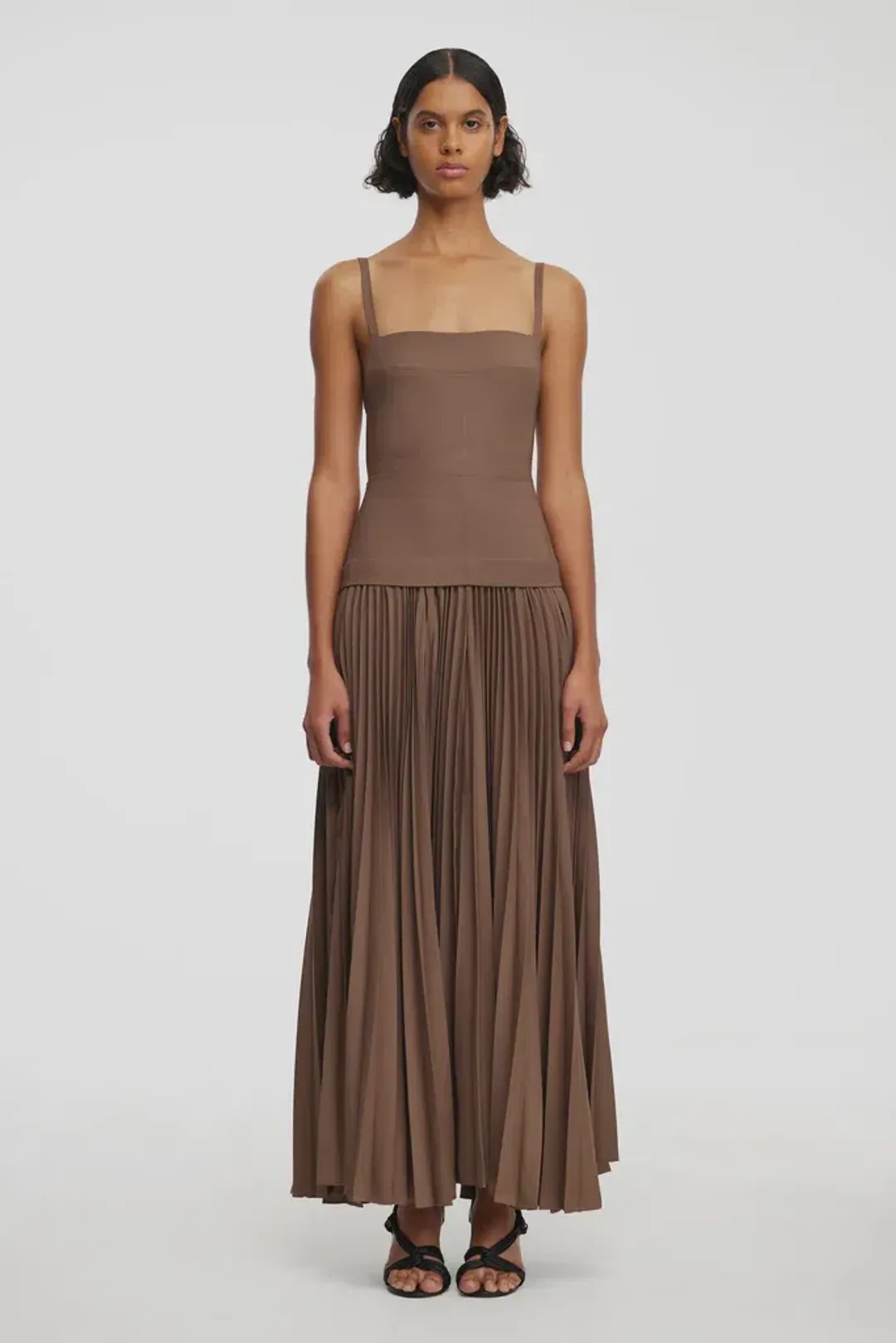 Acler Leasgill Midi Dress in Sepia Size 6 for rent on The Volte - main image