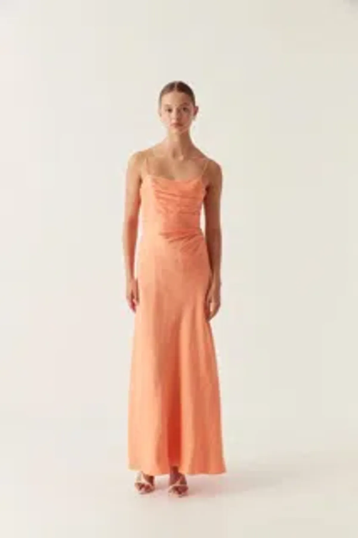 AJE Clarice Draped Maxi Dress Sunset Orange Size 14 - Image 1