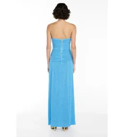 Manning Cartell Double Time Pleat Strapless Dress in Cerulean Blue Size AU 8 for rent on The Volte - image 3