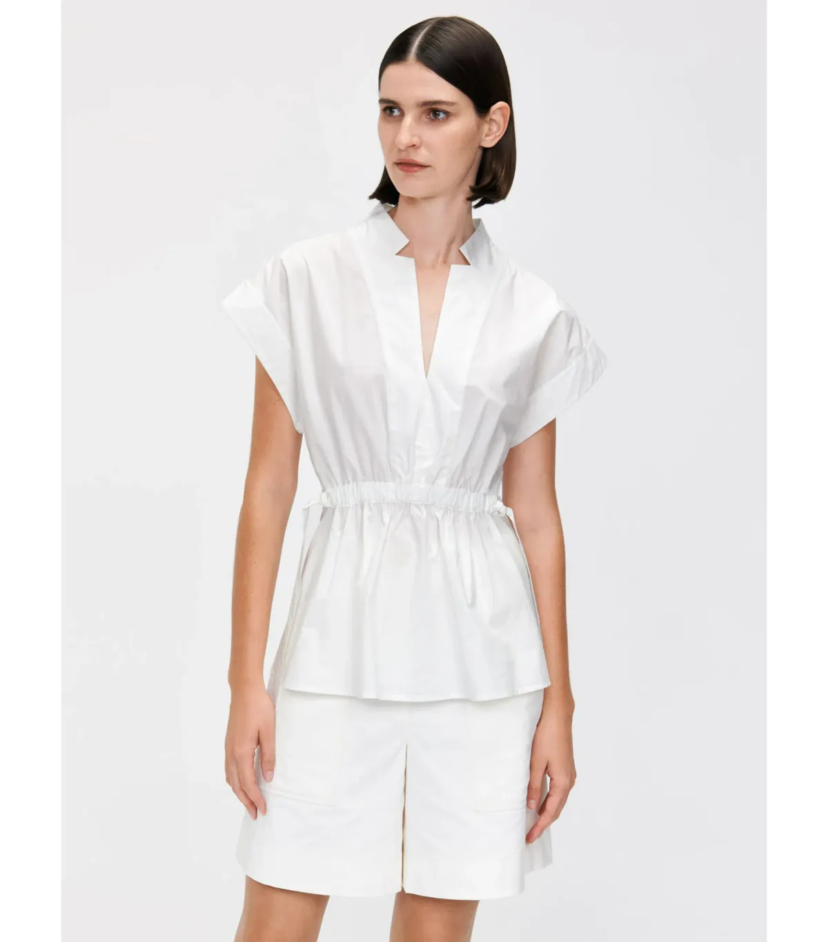 Veronika Maine Good Earth Cotton Tie Shirt Off White Size 16 - Image 2