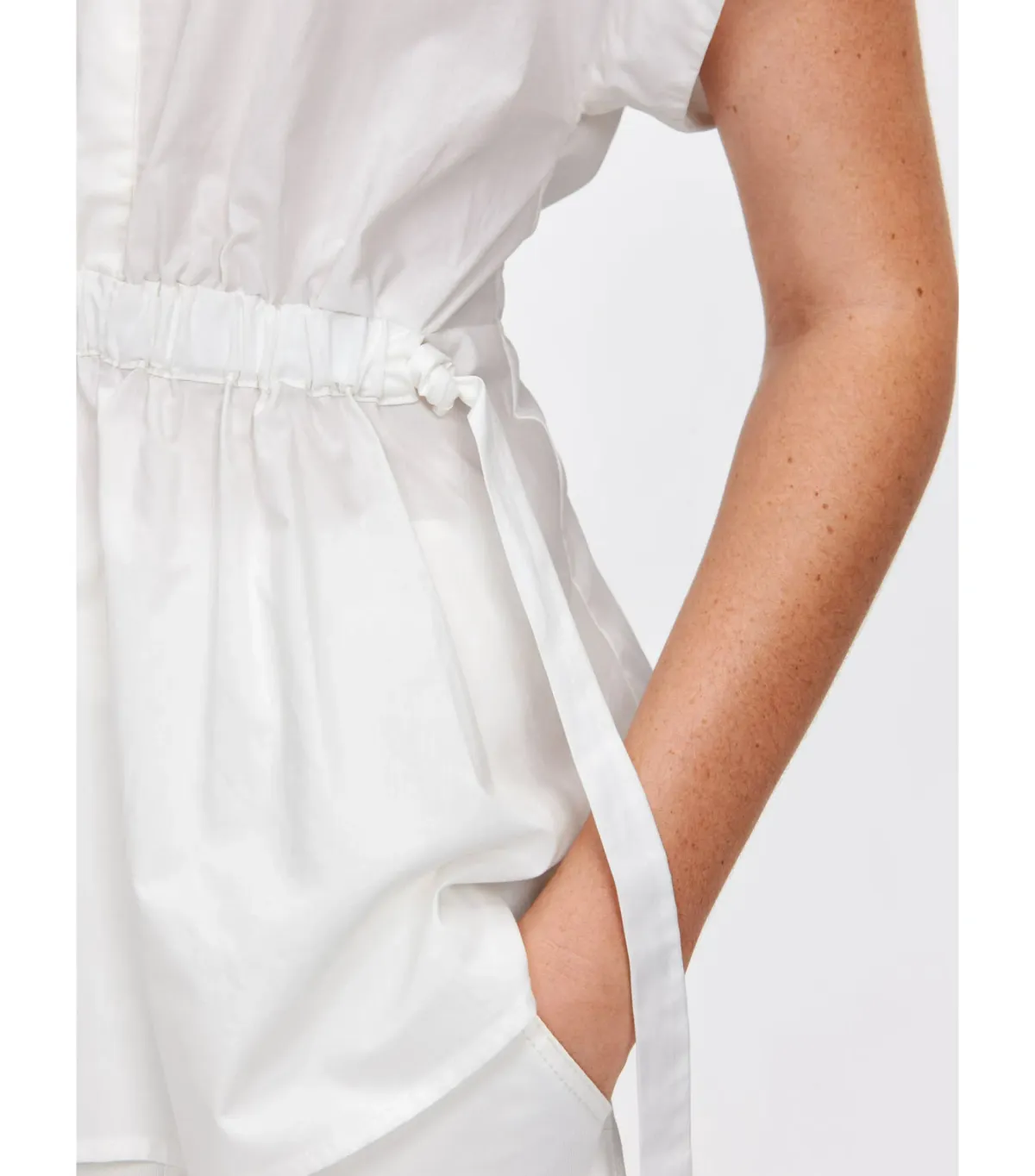 Veronika Maine Good Earth Cotton Tie Shirt Off White Size 16 - Image 4