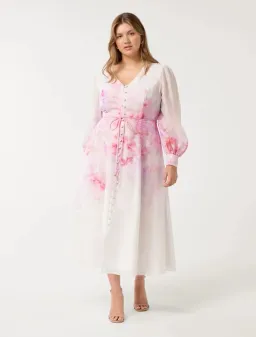 Forever New Kahlani Curve Long Sleeve Midi Dress size 16 for rent on The Volte - image 1
