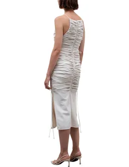 Rachel Gilbert Bailey Dress Shirred Midi Cream Size 6 for rent on The Volte - image 4