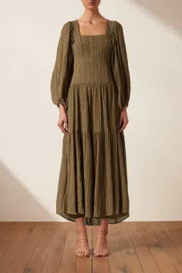 Shona Joy Mila Square Neck Midi Dress Size 6 for rent on The Volte - image 3
