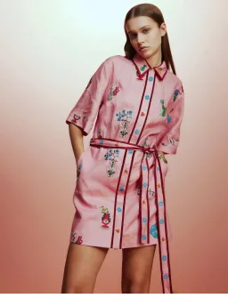 Alemais Timmy Embroidered Mini Dress Pink Size AU 14 for rent on The Volte - image 4