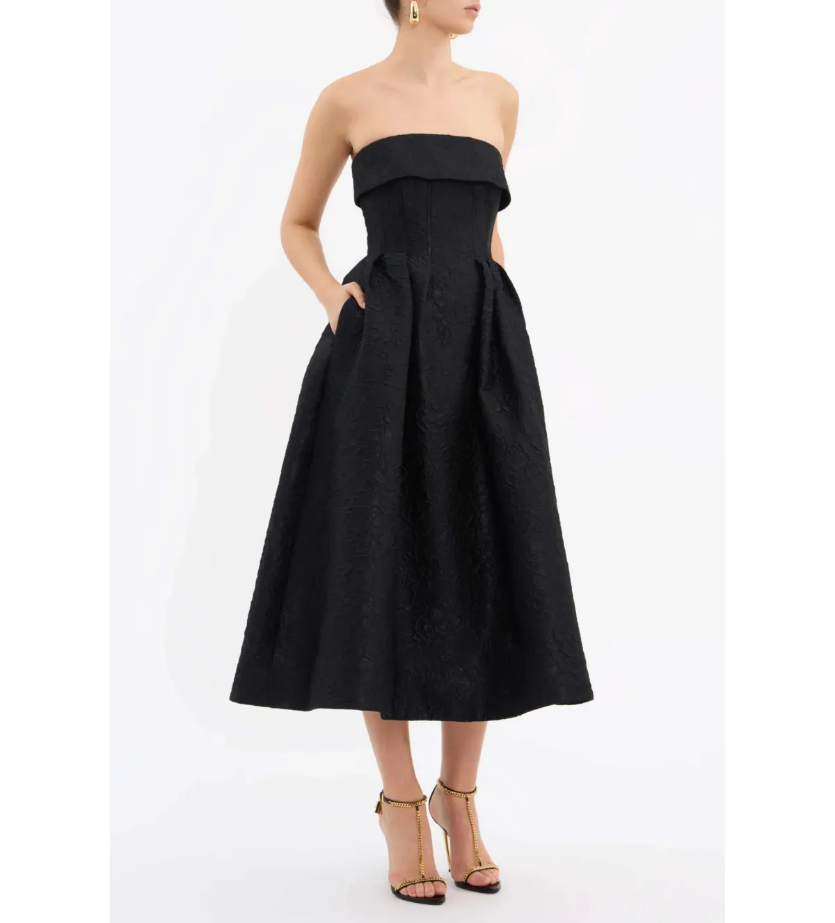 Rebecca Vallance Ester Midi Dress Black Size 12 - Image 1