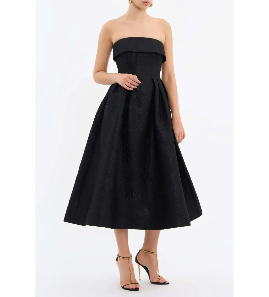 Rebecca Vallance Ester Midi Dress Black Size 12 for rent on The Volte - main image