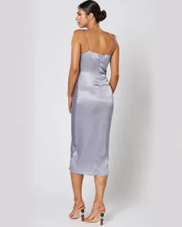 Winona Cara Midi Slip Dress in Steel Grey Size AU 14 for rent on The Volte - image 2