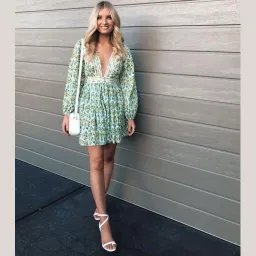 Zimmermann Golden Plisse Mini Green Floral Size AU 8 for rent on The Volte - image 2