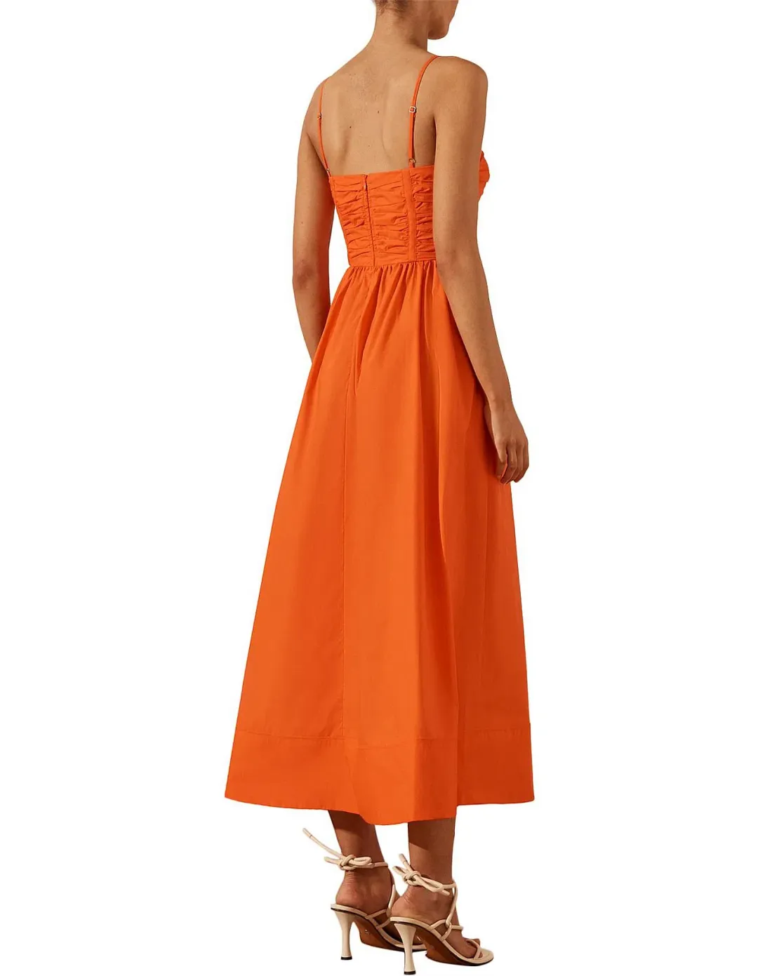 Shona Joy Kohala Ruched Panel Midi Orange Size AU 10 for rent on The Volte - main image