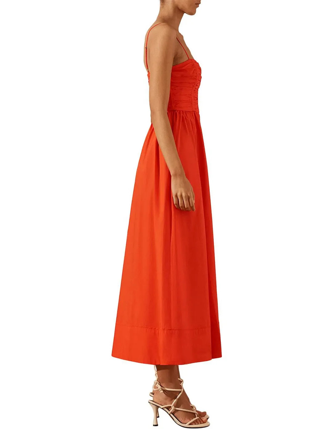 Shona Joy Kohala Ruched Panel Midi Orange Size AU 10 for rent on The Volte - main image