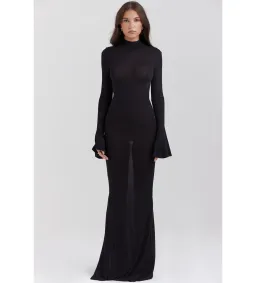 House of CB Sancha Knit Maxi Dress in Black Size AU 8 for rent on The Volte - image 1
