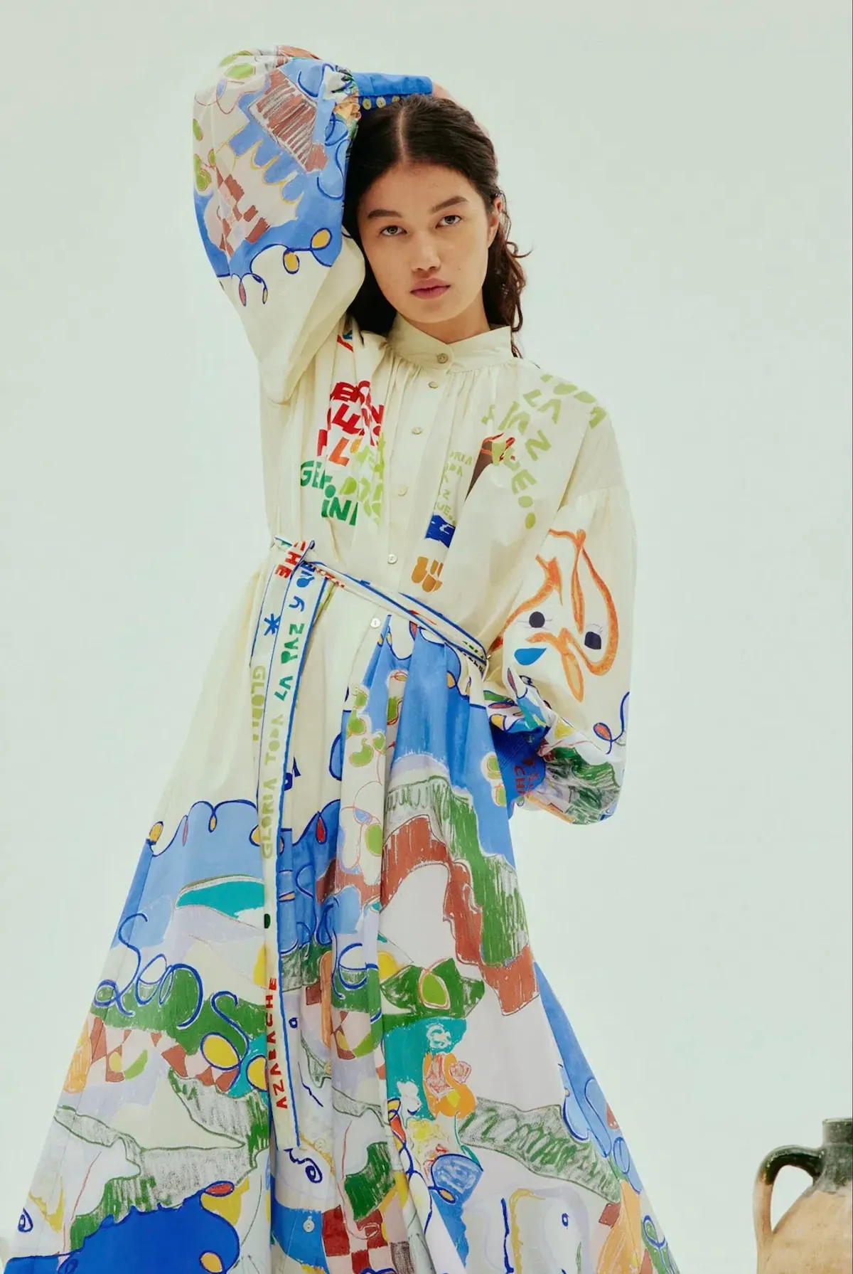 Alemais Nadia Shirt Dress Maxi White Multi Size Small Size 8 - Image 3