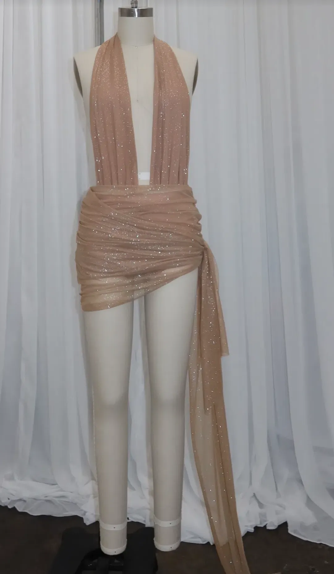 ððÌð¢ Belle Bodysuit and Skirt Set Gold Size 8 for rent on The Volte - main image