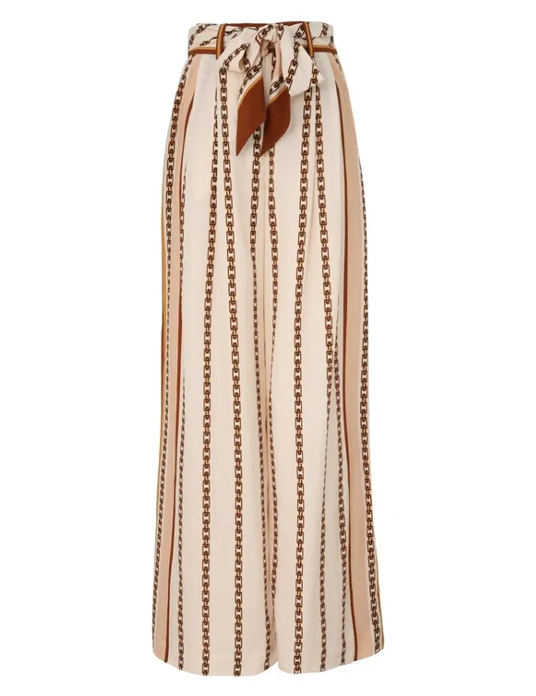 Zimmermann The Relaxed Shirt and Belted Wide Leg Pan Size 0P/Au 6 and Size 1/Au 10 in Cream Chain for rent on The Volte - main image