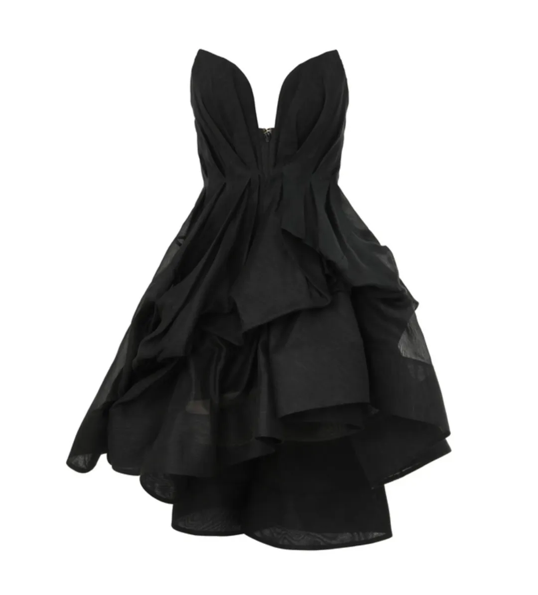 Zimmermann The Illuminate Draped Mini Dress in Black Size 0/Au 8 for rent on The Volte - main image