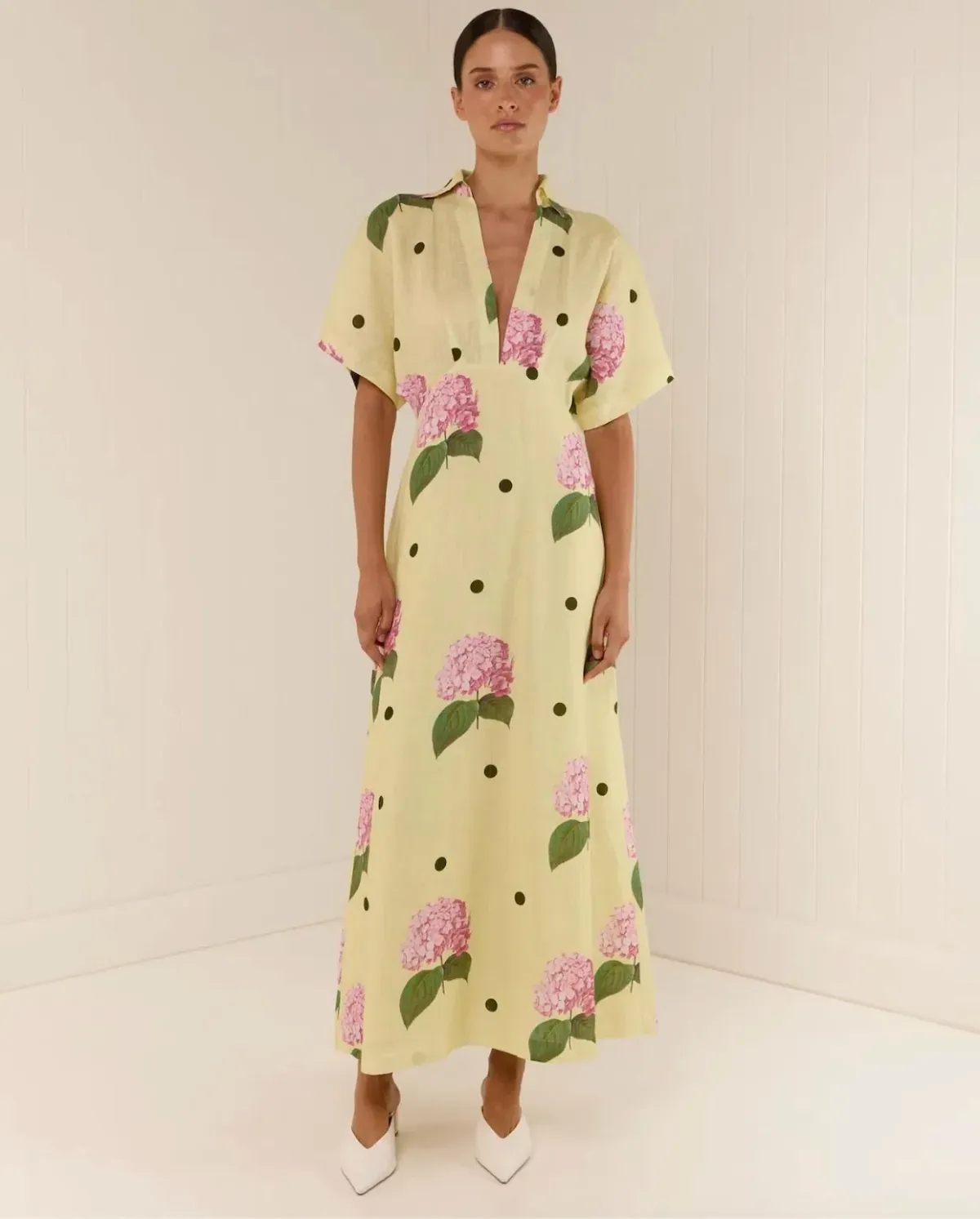 Palm Noosa Jasmine Dress Yellow Floral Size 10 - Image 1