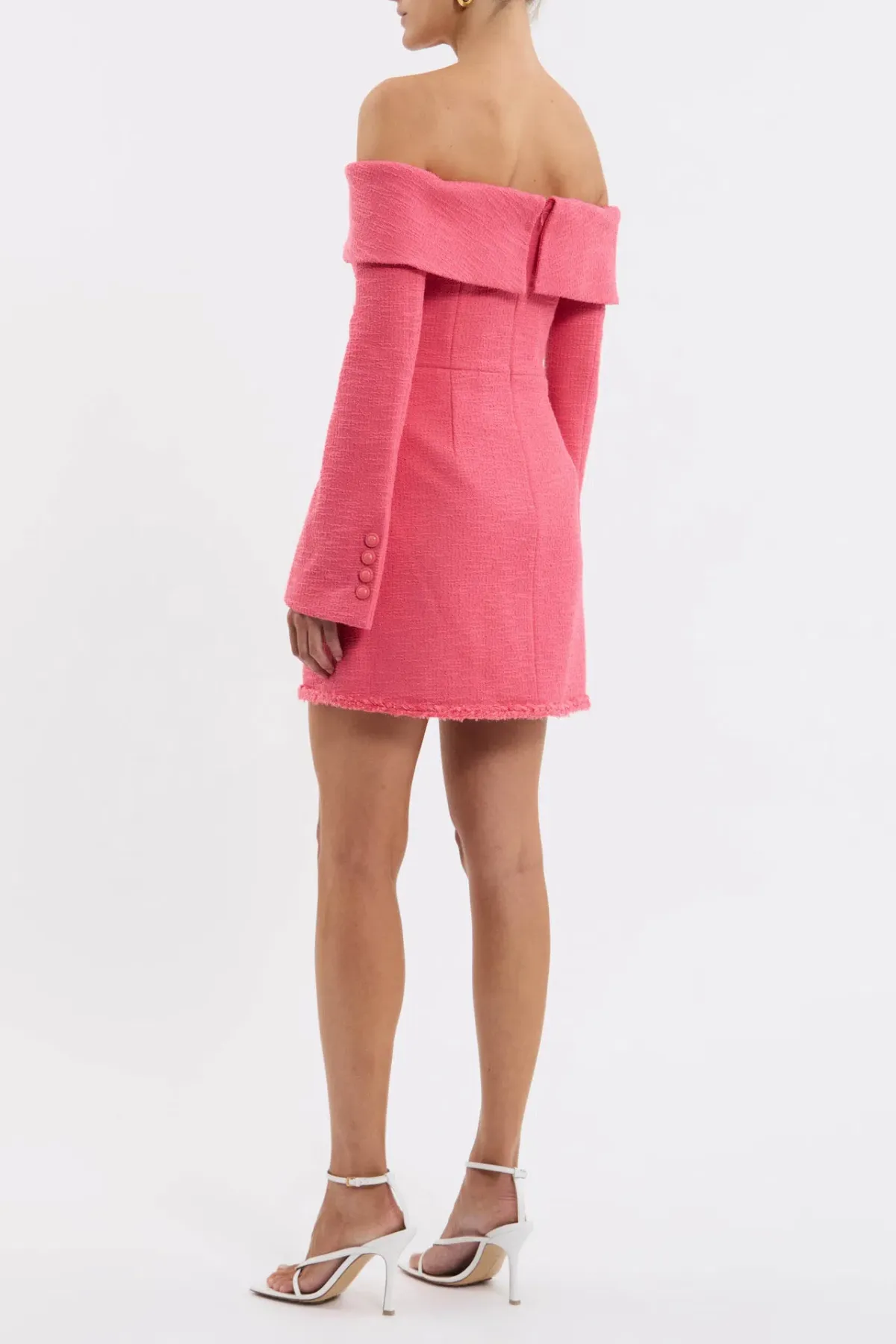 Rebecca Vallance Montana Off Shoulder Mini Dress Rose Pink Size 8 - Image 3