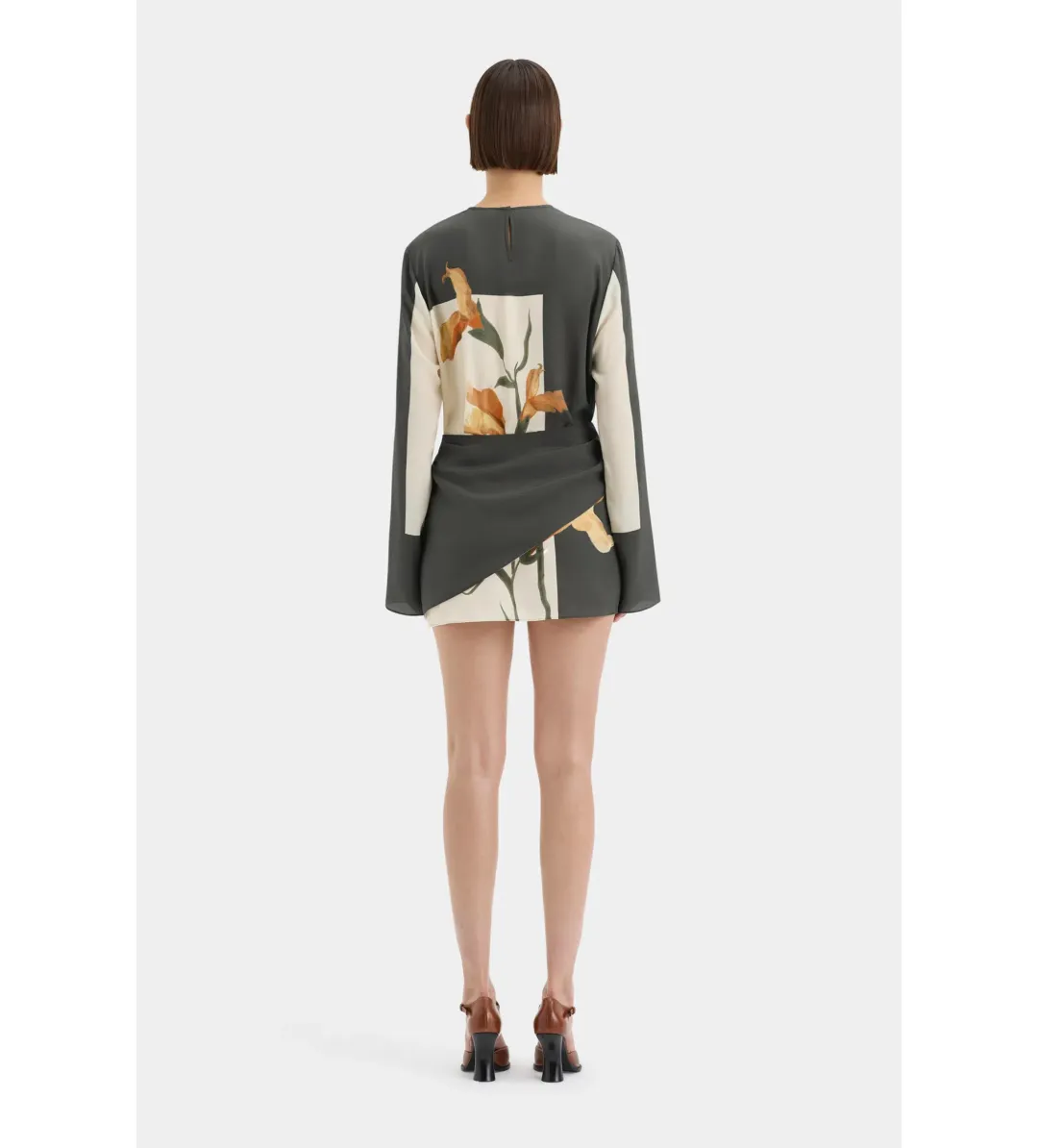 Sir the Label Constance Twist Mini Dress Iris Floral Size 2/AU 10 for rent on The Volte - main image