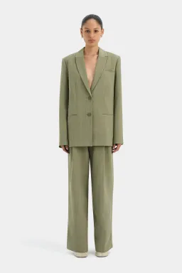 Sir the Label Evanthe Blazer and Belted Trouser Set Olive Size 0 / AU 6 for rent on The Volte - image 1