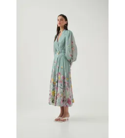 Aje Fleur Shirt Dress Mist Collage Floral Size 10 for rent on The Volte - image 3