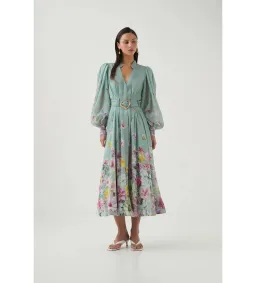 Aje Fleur Shirt Dress Mist Collage Floral Size 10 for rent on The Volte - image 2