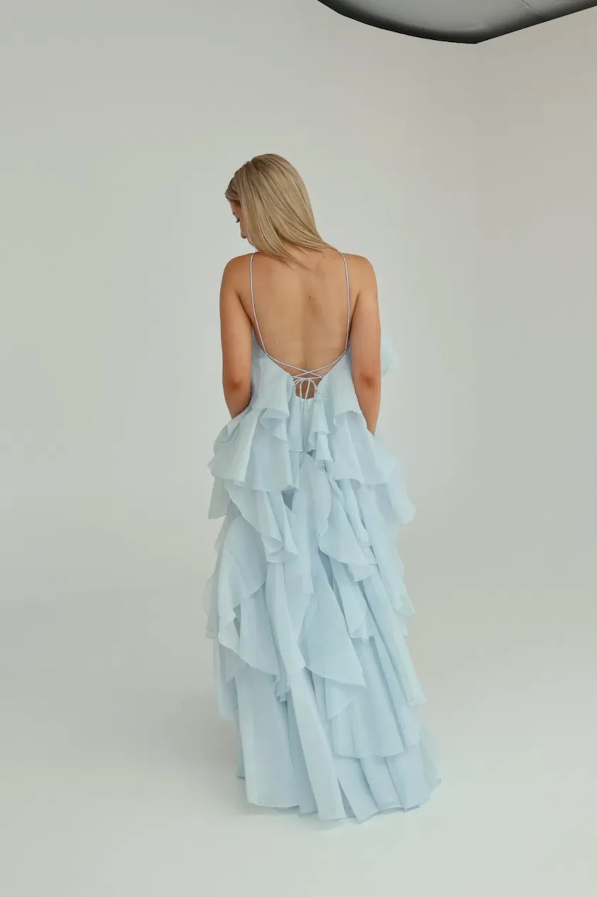 Aje Pandorea Layered Maxi Dress Silver Blue Size AU 8 - Image 6