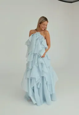 Aje Pandorea Layered Maxi Dress Silver Blue Size AU 8 for rent on The Volte - image 3