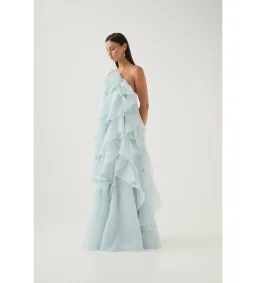 Aje Pandorea Layered Maxi Dress Silver Blue Size AU 8 for rent on The Volte - image 8