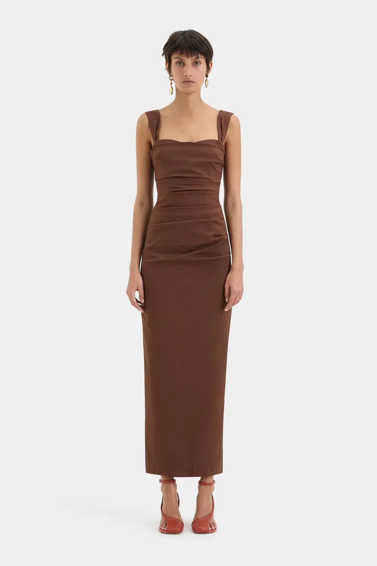 SIR the label Dahlia Balconette Gown in Chocolate size AU 8 - Image 1