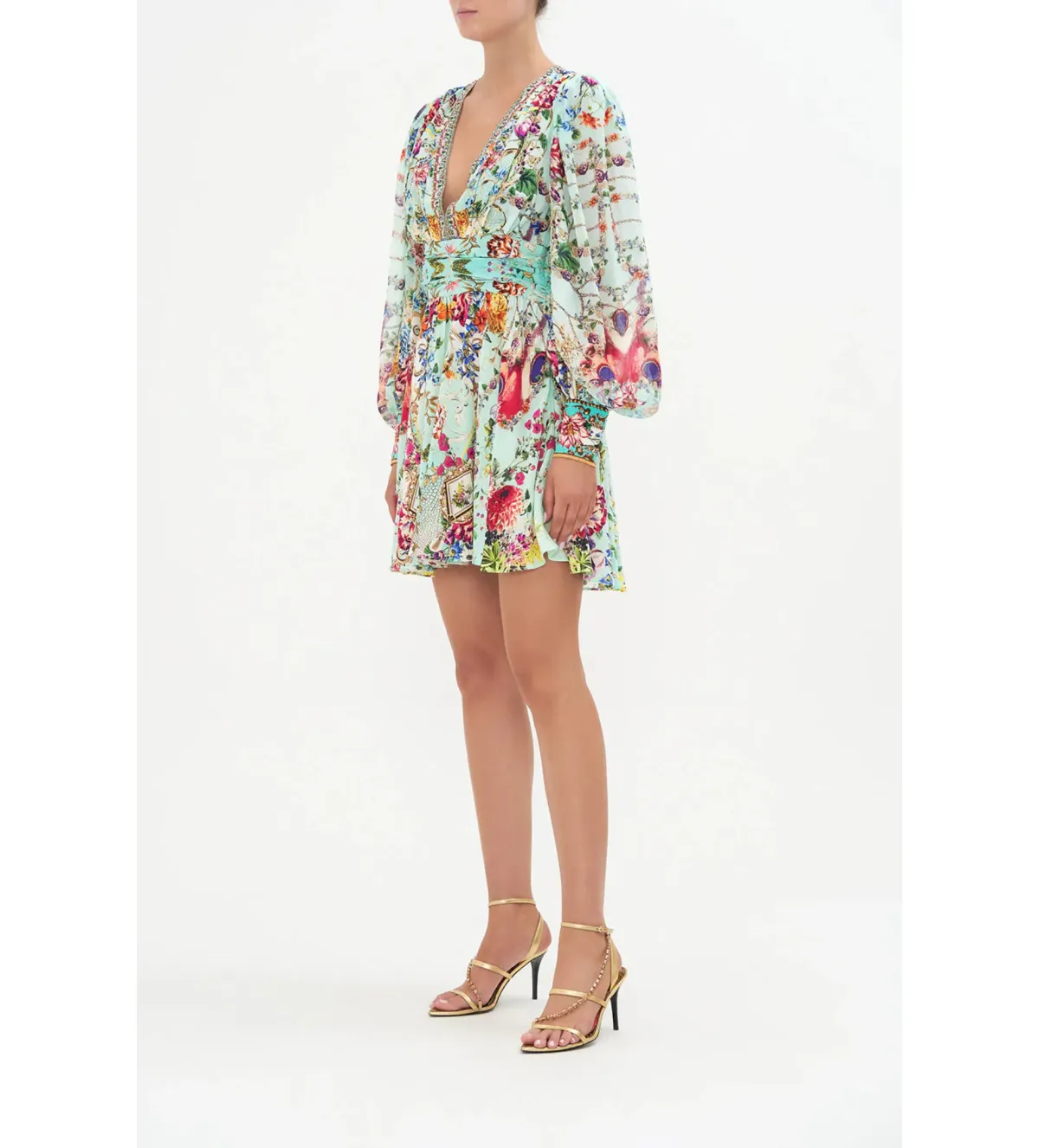 Camilla Honey Honey Short Dress With Blouson Sleeve Print Size XS / AU 8 - Image 2