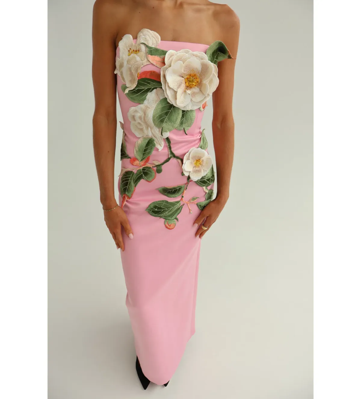 Leo Lin Rayna Appliqué Floral Bustier Maxi Dress Camelia Print AU10 - Image 4
