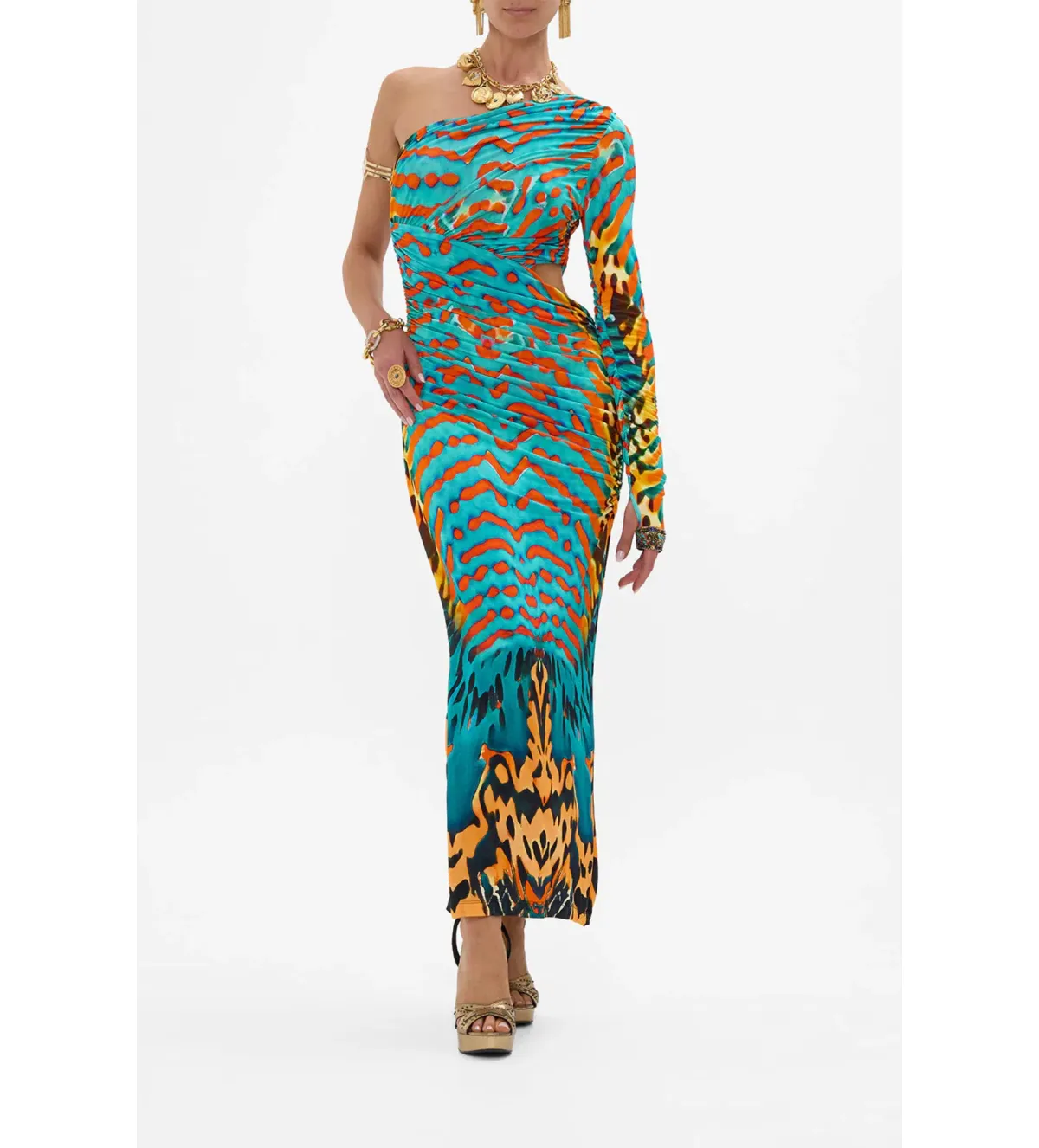 Camilla one shoulder jersey cut out dress Size AU 10 - Image 1