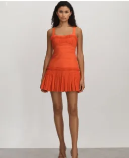 Acler Dartnell Mini Dress Orange Size 10 for rent on The Volte - image 1