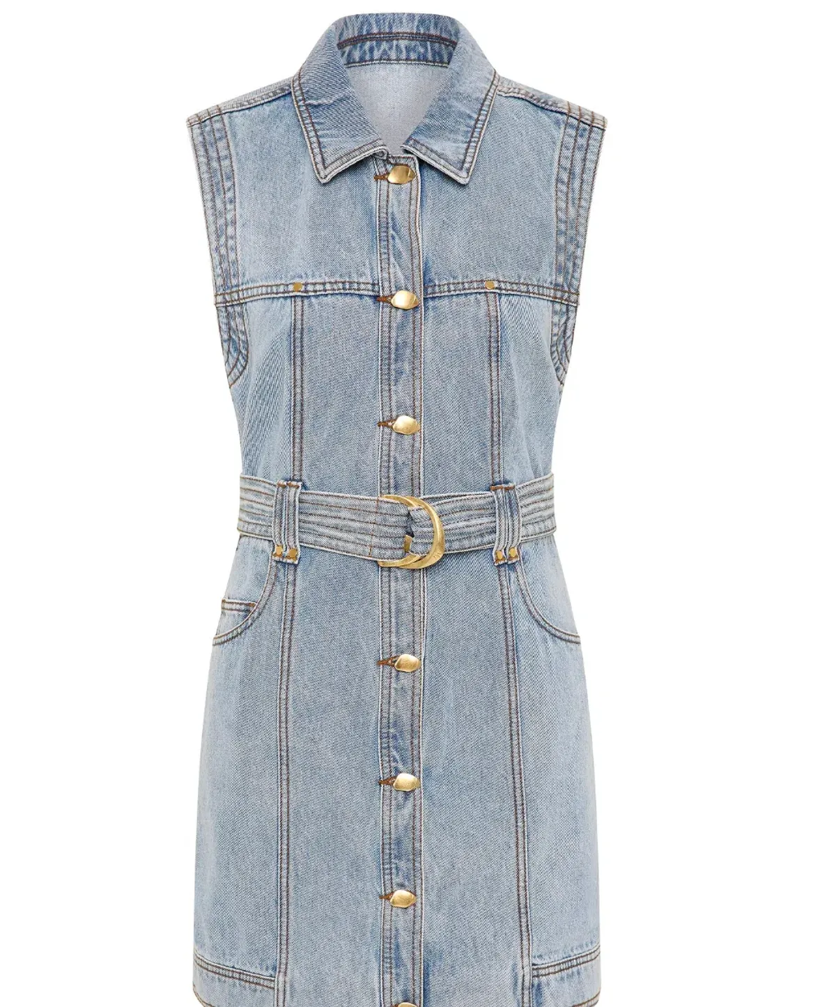Aje Ray Denim Mini Dress Size 8 - Image 2