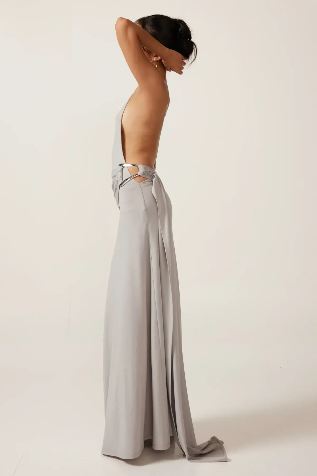 Ance Gria Gaia Gown Silver Blue Size AU 8 - Image 3
