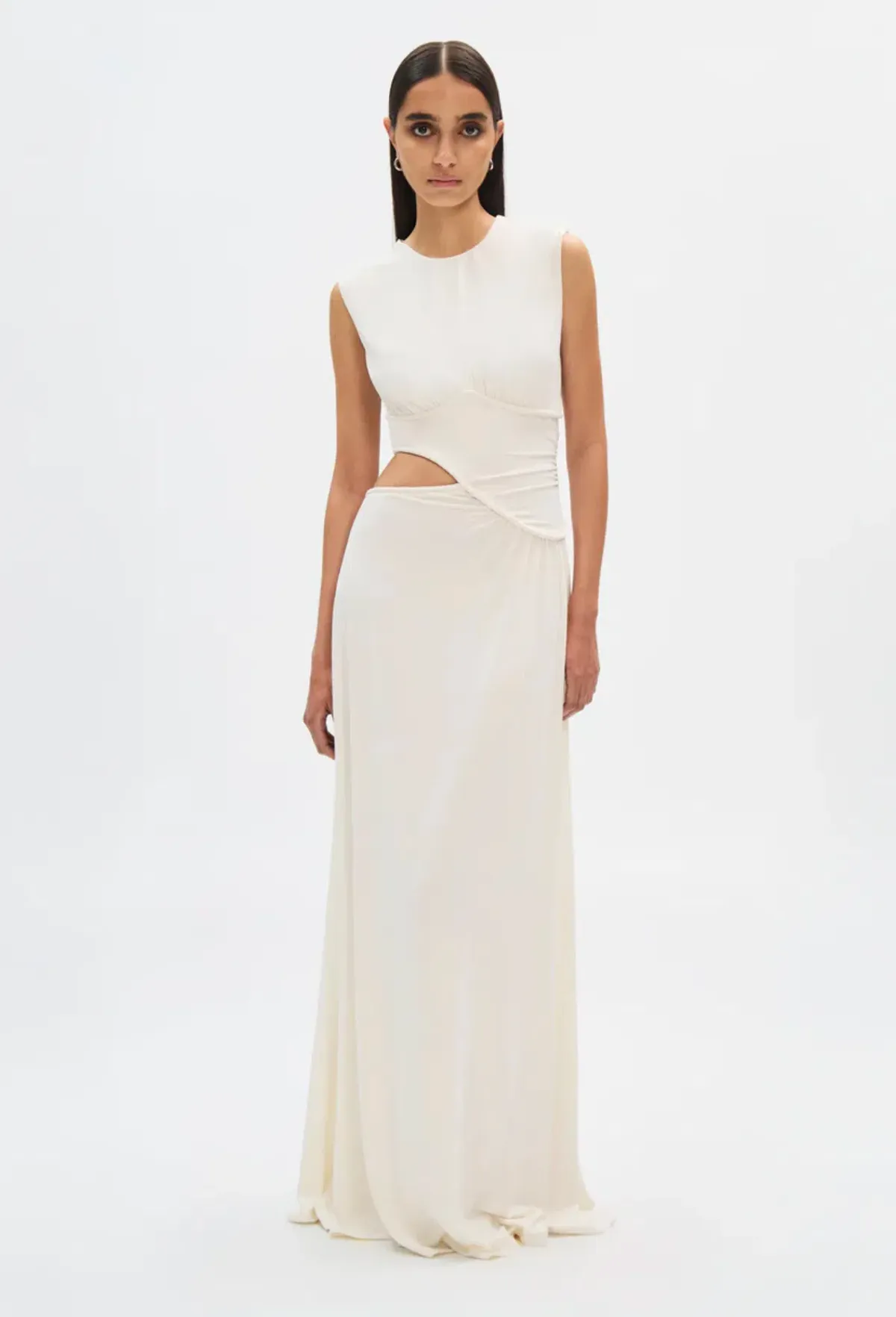 Misha Sierra Cupro Dress White Size 8/S for rent on The Volte - main image