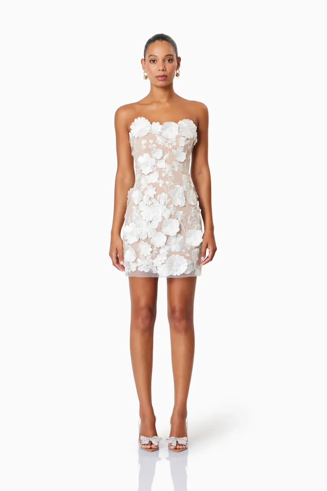 Elliatt Arabella Strapless Mini Dress In White Size 8 for rent on The Volte - main image