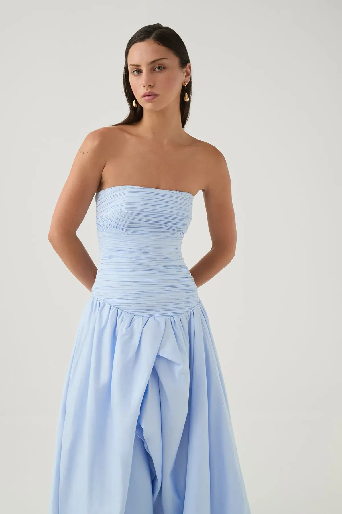 Aje Violette Bubble Hem Maxi in Pearl Blue Size 6 - Image 3