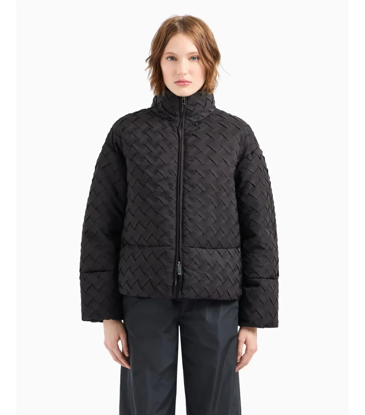 Emporio Armani Full-Zip Jacket in Woven Technical Fabric Black Size IT 48 / AU 16 - Image 2
