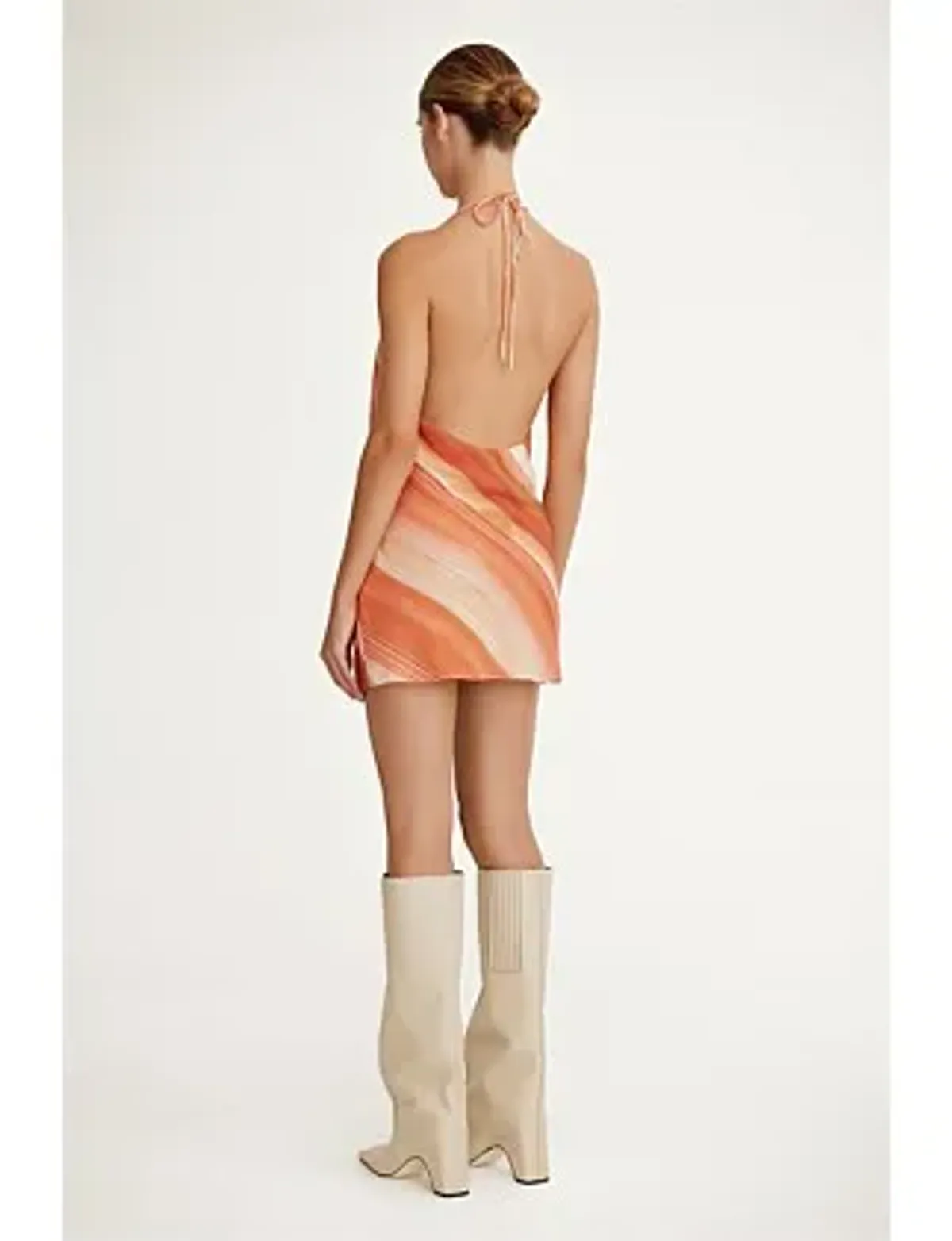 Significant Other Patrice Halter Mini Dress in Sherbet Stripe Size AU 10 - Image 3