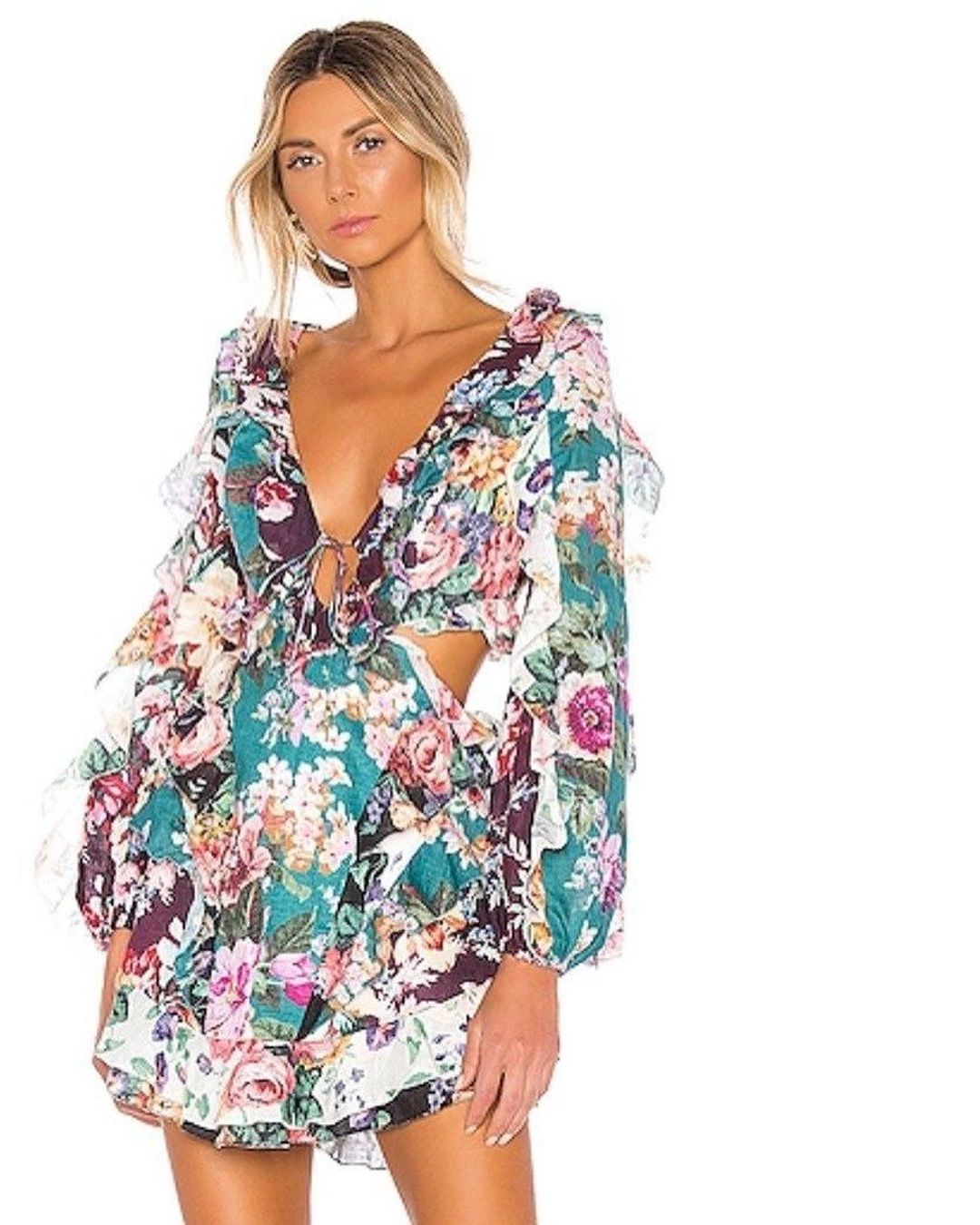Zimmermann Allia Spliced Short Dress Size 0 for rent on The Volte - main image