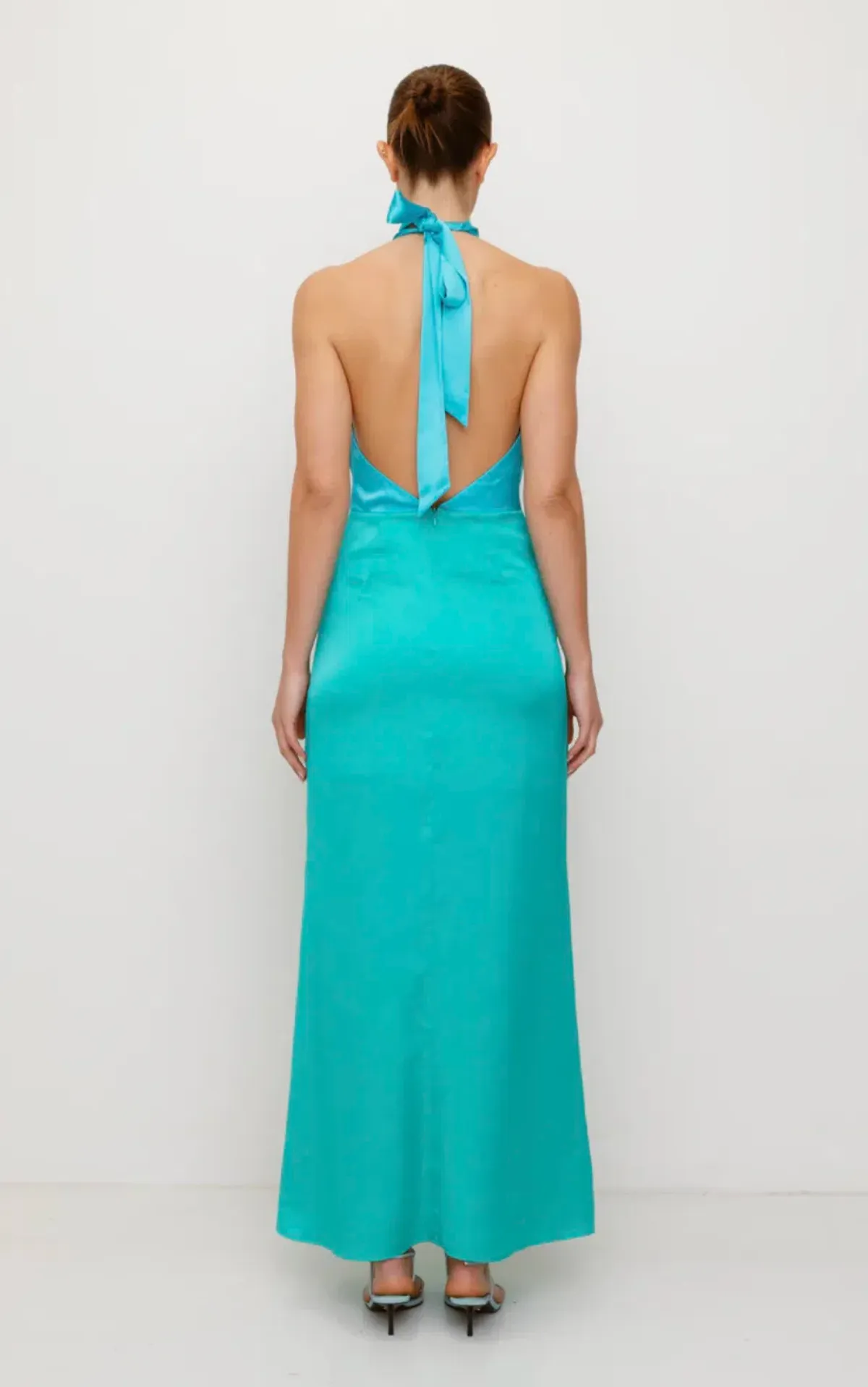 The Wolf Gang Oahu Slip Maxi Dress Aquamarine Size L/AU 12 - Image 4