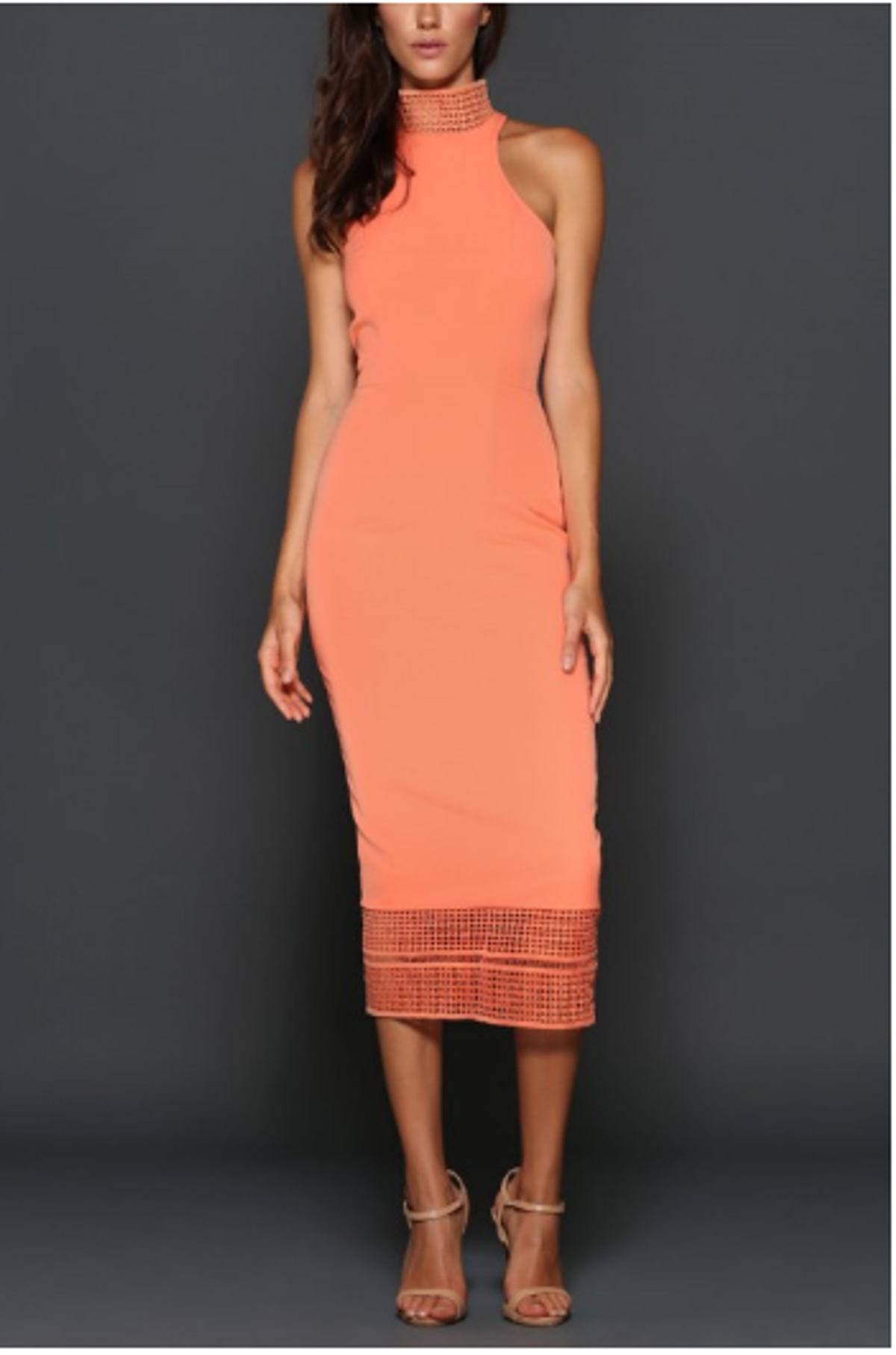 Elle Zeitoune Tasha Dress Orange Size 6 for rent on The Volte - main image