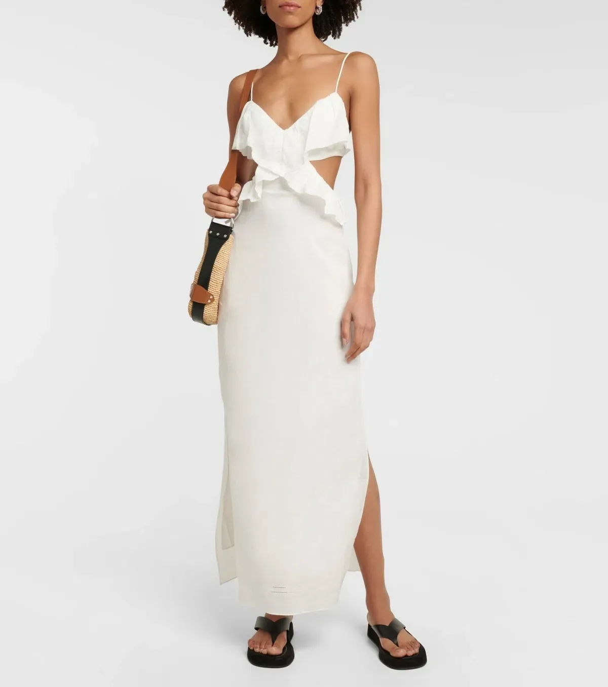 Sir the Label Allegra Frill Maxi Dress Ivory Size 6 - Image 1