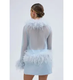 Bubish Gigi Sheer Blouse Pale Blue Size S / AU 8 for rent on The Volte - image 2