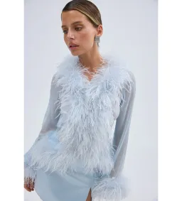 Bubish Gigi Sheer Blouse Pale Blue Size S / AU 8 for rent on The Volte - image 3