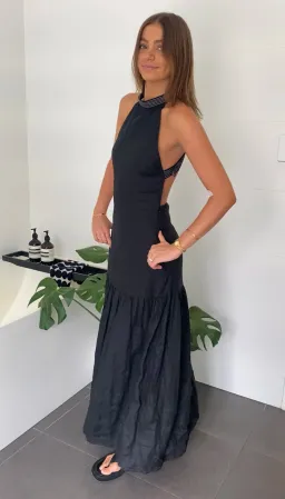 Sir the Label Vilma Midi Dress Black Size 8 for rent on The Volte - image 4